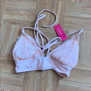 NEW pink lace bikini top
